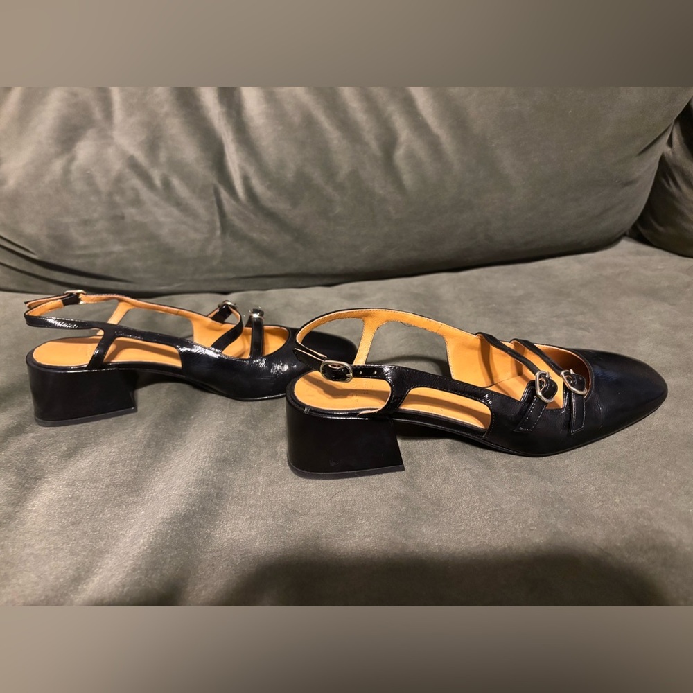 Sezane Paula Babies Patent Black - Size 7